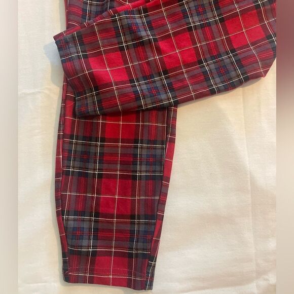 Torrid Women's Red Plaid Pixie Ankle Stretch Capri Pants Size 3R - Picture 5 of 6